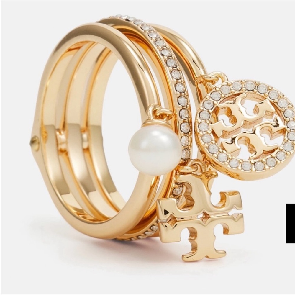 Tory Burch Miller Pave charm ring